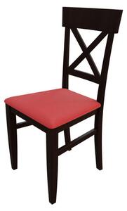Jedálenská stolička MOVILE 39 - orech / červená ekokoža