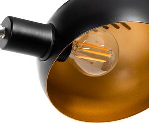 Dizajnová stojaca lampa čierna so zlatými 5 svetlami - Sixties Marmo