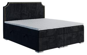 Manželská posteľ Boxspring 140 cm Lupin (čierna) (s matracom a úl. priestorom). Vlastná spoľahlivá doprava až k Vám domov. 1043410