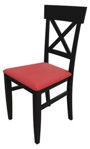 Jedálenská stolička MOVILE 39 - wenge / červená ekokoža