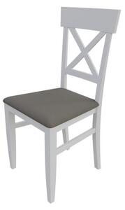 Jedálenská stolička MOVILE 39 - biela / šedá ekokoža