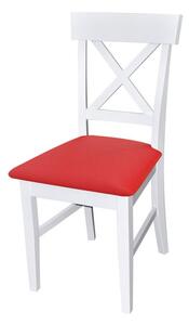 Jedálenská stolička MOVILE 39 - biela / červená ekokoža