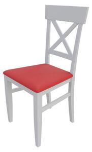 Jedálenská stolička MOVILE 39 - biela / červená ekokoža