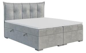 Manželská posteľ Boxspring 180 cm Mirage (svetlosivá) (s matracom a úl. priestorom). Vlastná spoľahlivá doprava až k Vám domov. 1043420