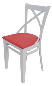 Stolička do jedálne MOVILE 41 - biela / červená ekokoža