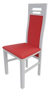 Stolička do jedálne MOVILE 40 - biela / červená ekokoža