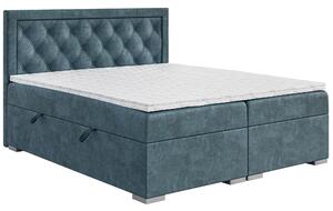 Manželská posteľ Boxspring 120 cm Maximilian (džínová modrá) (s matracom a úl. priestorom). Vlastná spoľahlivá doprava až k Vám domov. 1043413