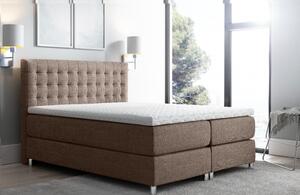 Vysoká čalúnená posteľ boxspring Luca hnedá160 + topper zdarma