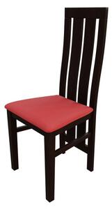Jedálenská stolička MOVILE 42 - orech / červená ekokoža