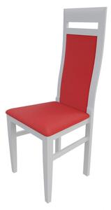 Jedálenská stolička MOVILE 43 - biela / červená ekokoža