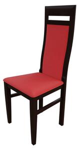 Jedálenská stolička MOVILE 43 - orech / červená ekokoža