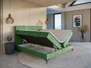 Kontinentálna posteľ 180 cm Nivela (zelená) (s matracom a úl. priestorom). Vlastná spoľahlivá doprava až k Vám domov. 1043428