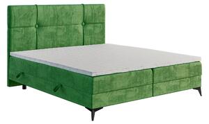 Manželská posteľ Boxspring 180 cm Nivela (zelená) (s matracom a úl. priestorom). Vlastná spoľahlivá doprava až k Vám domov. 1043428