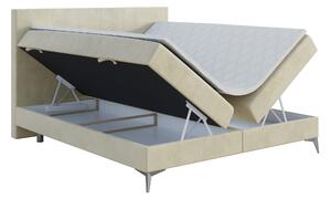 Kontinentálna posteľ 140 cm Ricky (svetlobéžová) (s matracom a úl. priestorom). Vlastná spoľahlivá doprava až k Vám domov. 1043430