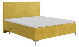 Manželská posteľ Boxspring 180 cm Ricky (limetková) (s matracom a úl. priestorom). Vlastná spoľahlivá doprava až k Vám domov. 1043436