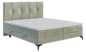 Jednolôžková posteľ Boxspring 80 cm Roseann (svetlobéžová) (s matracom a úl. priestorom). Vlastná spoľahlivá doprava až k Vám domov. 1054524