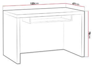 PC stôl ITUNI 2 - dub santana tmavý