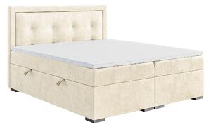 Manželská posteľ Boxspring 120 cm Veronica (krémová) (s matracom a úl. priestorom). Vlastná spoľahlivá doprava až k Vám domov. 1043453