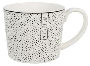 Biely hrnček s bodkami Lovely Day - 12*8*7 cm / 275 ml - Clayre & Eef