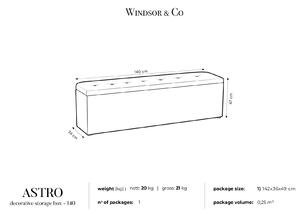 Fialová Lavica s úložným priestorom Astro – 160 × 34 × 47 cm 160 × 34 × 47 cm WINDSOR & CO