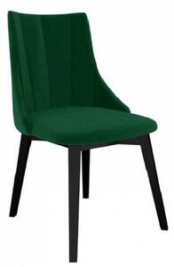 Čalúnená jedálenská stolička NOSSEN 9 - čierna / zelená