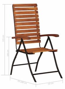 Záhradné polohovacie stoličky 2 ks akáciové drevo Dekorhome