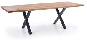 Jedálenský rozkladací stôl Xavier 160-250 x 90 - svetlý dub/čierna