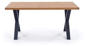 Jedálenský rozkladací stôl Xavier 160-250 x 90 - svetlý dub/čierna