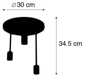Inteligentné stropné svietidlo čierne vrátane 3 ks WiFi G95 - Facil