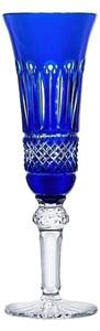 Bohemia Crystal Brúsené poháre na šampanské Tomy modrá 155 ml (set po 6 ks)