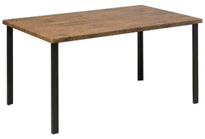 Jedálenský stôl Tmavé drevo Kovové nohy Priemyselná kuchyňa