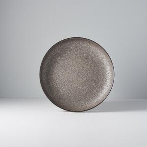 MADE IN JAPAN Okrúhly tanier s vysokým okrajom Earth Black 22 cm 22 × 4,5 cm