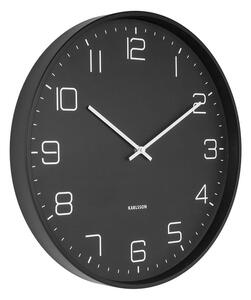KARLSSON Nástenné hodiny Lofty Iron – matná čierna ø 40 cm × 4,5 cm
