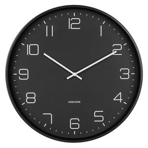 KARLSSON Nástenné hodiny Lofty Iron – matná čierna ø 40 cm × 4,5 cm