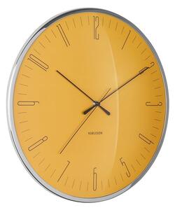 KARLSSON Nástenné hodiny Dragonfly Dome Glass – žltá ø 40 cm x 4 cm