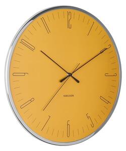 KARLSSON Nástenné hodiny Dragonfly Dome Glass – žltá ø 40 cm x 4 cm