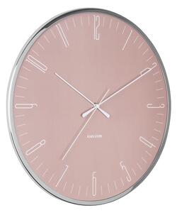 KARLSSON Nástenné hodiny Dragonfly Dome Glass – ružová ø 40 cm x 4 cm