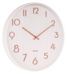 KARLSSON Nástenné hodiny Pure Small – biela lipa ø 22 cm x 4,5 cm