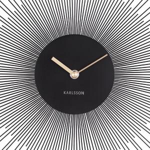 KARLSSON Nástenné hodiny Peony Steel – čierna ø 45 cm x 3,5 cm