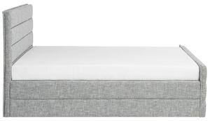 Posteľ svetlosivá ľanové čalúnenie EU king size 160x200 cm s roštom vystužený rám postele