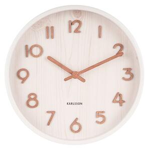 KARLSSON Nástenné hodiny Pure Small – biela lipa ø 22 cm x 4,5 cm