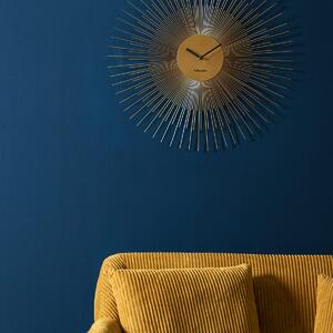 KARLSSON Nástenné hodiny Peony Steel – zlatá ø 45 cm x 3,5 cm