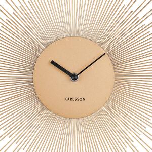 KARLSSON Nástenné hodiny Peony Steel – zlatá ø 45 cm x 3,5 cm