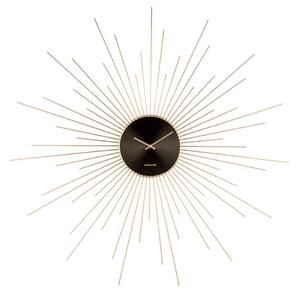 KARLSSON Nástenné hodiny Extreme Peony Steel – zlatá ø 95 cm x 3,5 cm