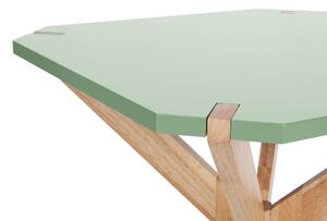 LEITMOTIV Konferenčný stolík Mister X Rubber Wood Mdf Top – zelená 60 × 60 × 40 cm