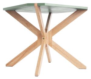 LEITMOTIV Konferenčný stolík Mister X Rubber Wood Mdf Top – zelená 60 × 60 × 40 cm