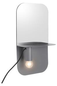 LEITMOTIV Nástenná lampa so zrkadlom Plate Iron – matná šedá 45 × 24 × 12 cm