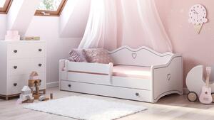 Detská posteľ so zábranou Mayen 160x80 cm biela/šedá