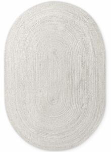 Hanse Home , Kusový koberec Jute Braided 106321 White ovál, 160x230 ovál, biela, chodba / predsieň
