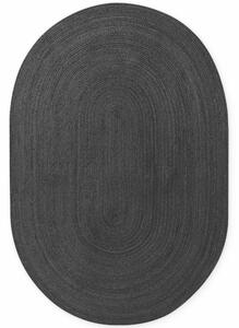 Hanse Home , Kusový koberec Jute Braided 106322 Black ovál, 160x230 ovál, čierna, chodba / predsieň